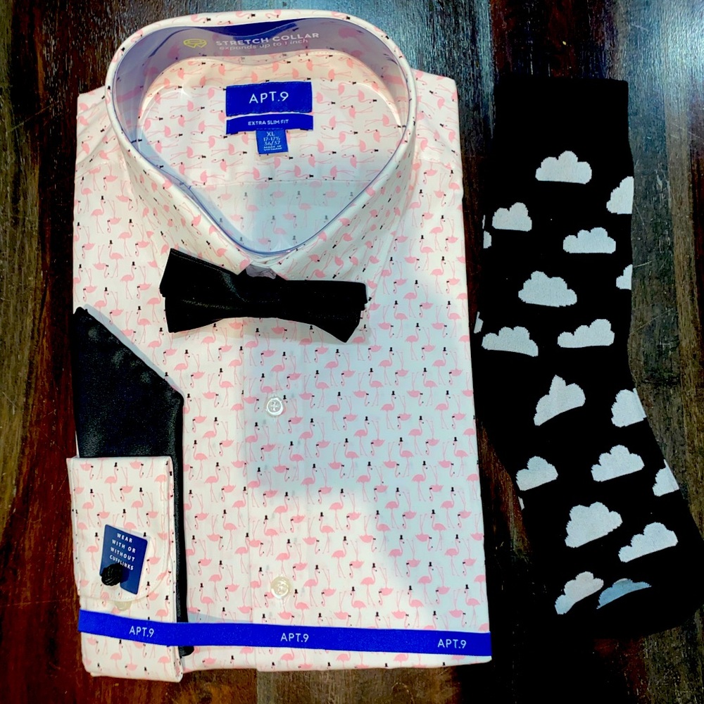 Apt. 9 Long sleeve shirt set - flamingo